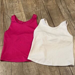 Set of Pink and White long line sports bra